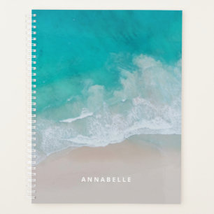 Agenda playa de arena tropical océano la aventura comienz