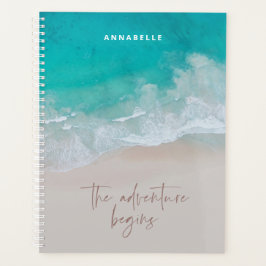 Agenda playa de arena tropical océano la aventura comienz