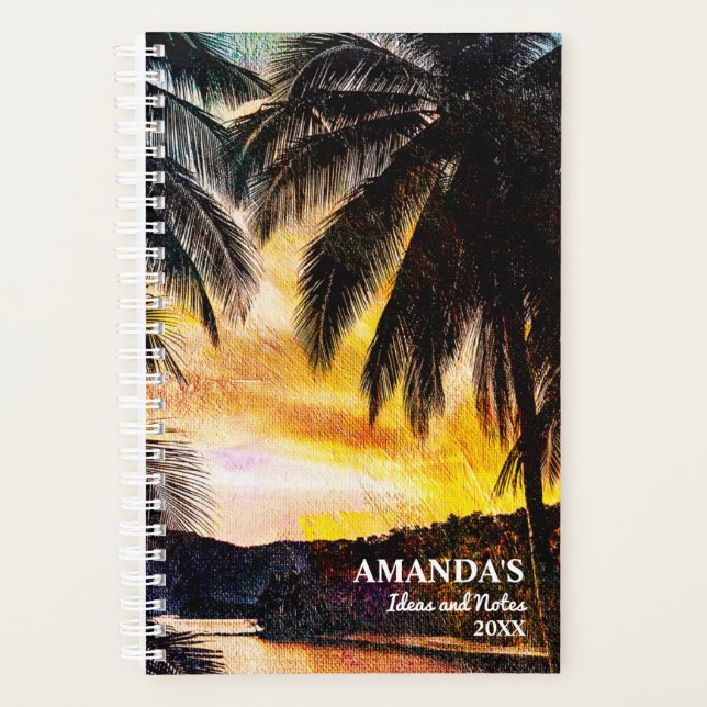 Agenda Playa de Palmeras Rojas Sunset (Anverso)
