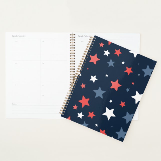 Agenda Playful Red White Blue Star planner (Demostración)
