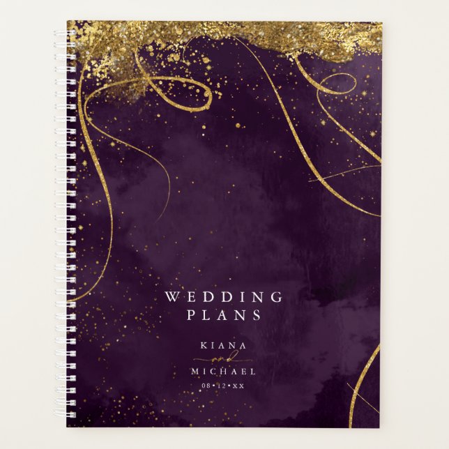 Agenda Plum ID867 del Boda de resumen de oro de líneas fi (Anverso)