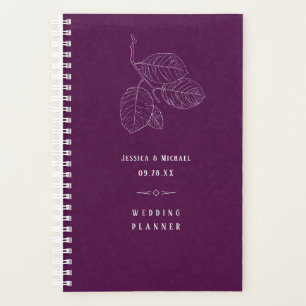 Agenda Pluma Purple Delicate Esbozo Elegante De Hojas