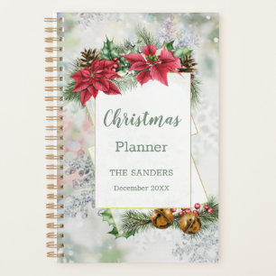 Agenda Poinsettia, holly, mistletoe, Navidades de pino
