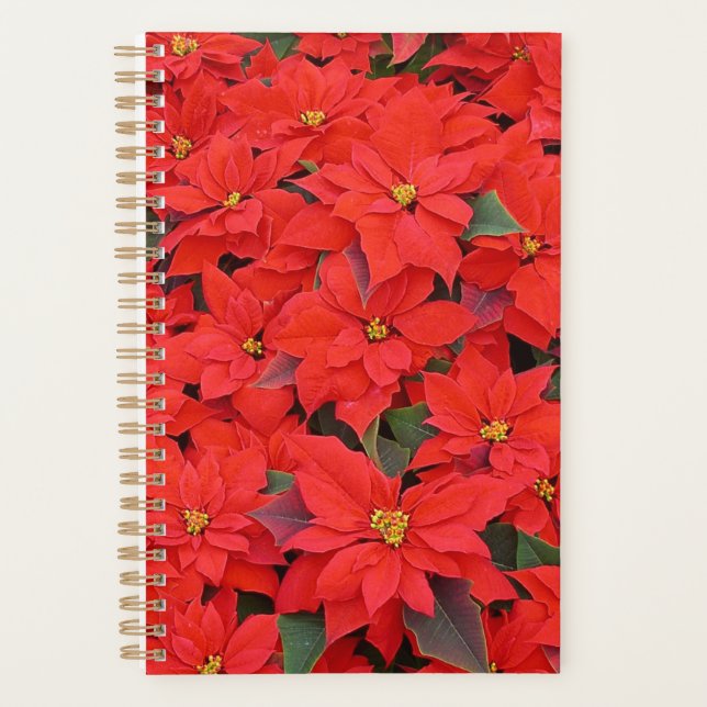 Agenda Poinsettias rojas Navidad la foto floral navideña (Anverso)