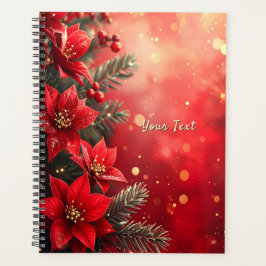 Agenda Poinsettias y bayas rojas