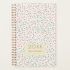 Agenda polka dot acuarela pastel año nuevo