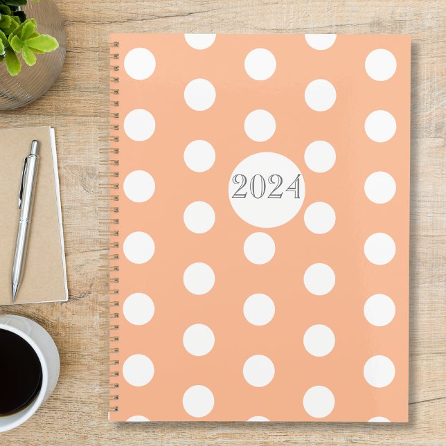 Agenda Polkadot Peach Fuzz Planner (Subido por el creador)