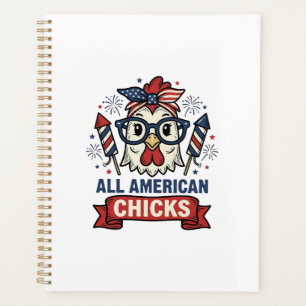 Agenda Pollitas Patrióticas Americanas Diseño Vectorial