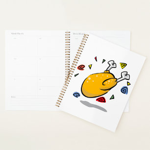 Agenda Pollo Asado de Dibujos Animados Divertido Cayendo