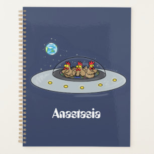 Agenda Pollos divertidos en el ilustracion del personaliz