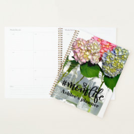 Agenda Polvorientos hortensias florales verdes de color a
