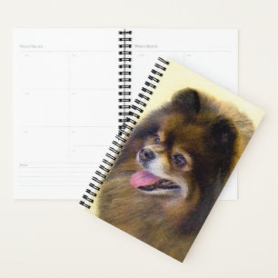 Agenda Pomerania Negra y Tan Pintura Original de Perro
