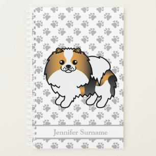 Agenda Pomerania Tricolor Sabueso Perro Lindo & Texto Per