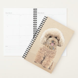 Agenda Poodle (juguete, miniatura) Pintura original de ar