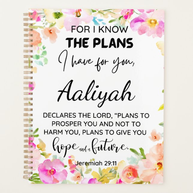 Agenda Porque conozco los planes Floral Personalize (Anverso)
