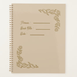 Agenda Portada de libro con contorno de flor