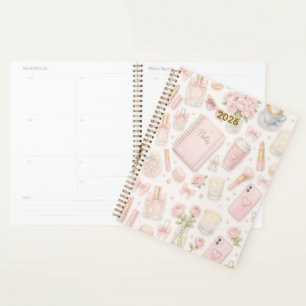 Agenda Portada del Diario de Belleza Estética Rosa