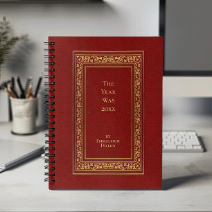 Agenda Portada del libro rojo elegante de la época origin