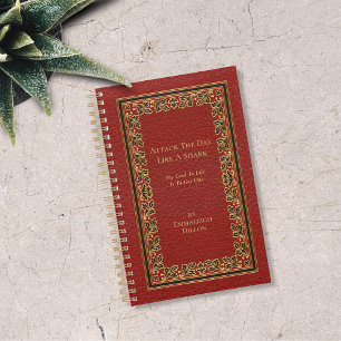 Agenda Portada del libro rojo y negro de oro de vintage c