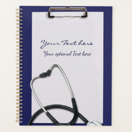Agenda Portapapeles médico azul con Stethoscope