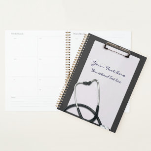 Agenda Portapapeles médico gris con Stethoscope