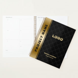 Agenda Portátil de acento de banda de oro de patrón de da