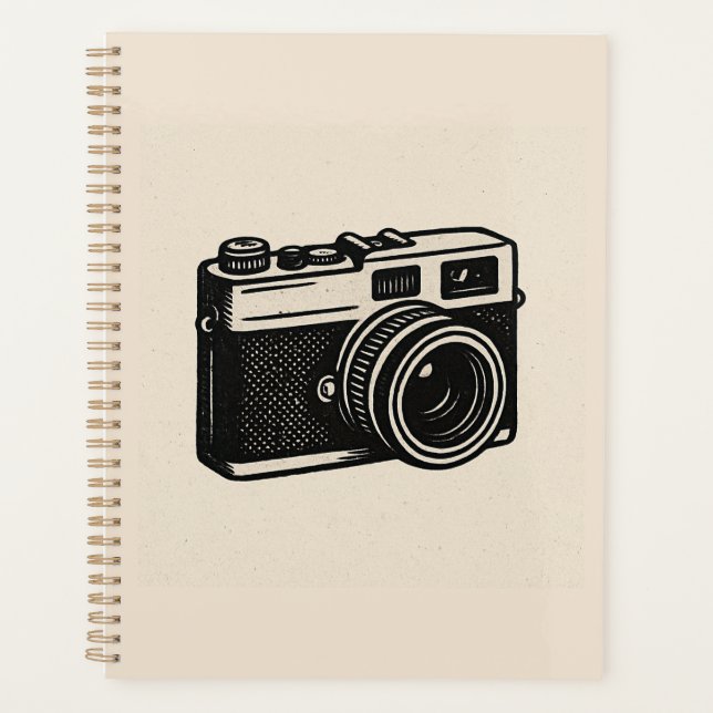 Agenda Portátil de cámara de época - Journa de fotografía (Anverso)