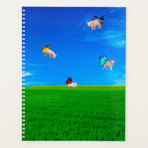 Agenda Portátil de espiral de cerdos voladores
