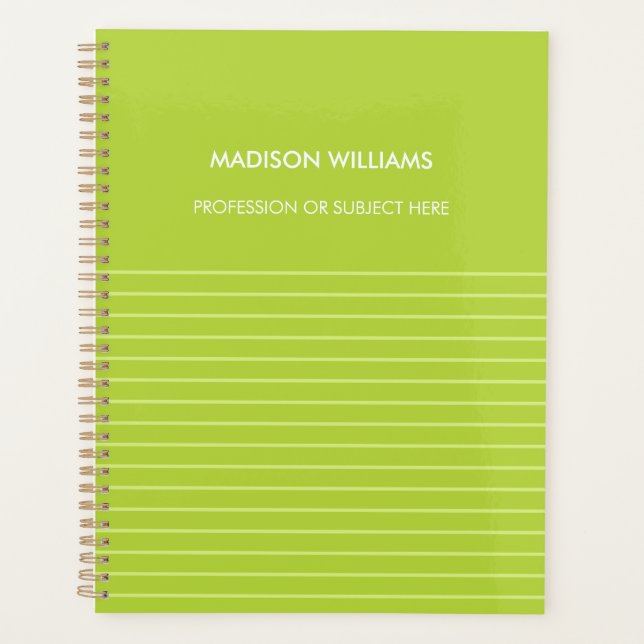 Agenda Portátil de espiral verde personalizado -personali (Anverso)