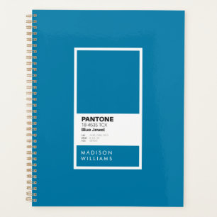 Agenda Portátil de joyas azules personalizadas Nombre p