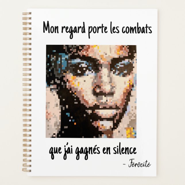 Agenda Portrait pixelisé puissant (Anverso)