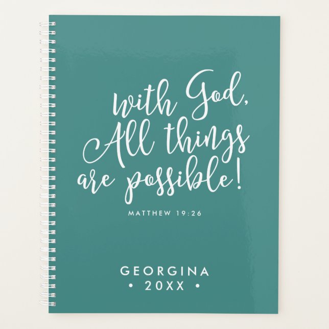 Agenda Posible con Dios Script Verso de la Biblia (Anverso)