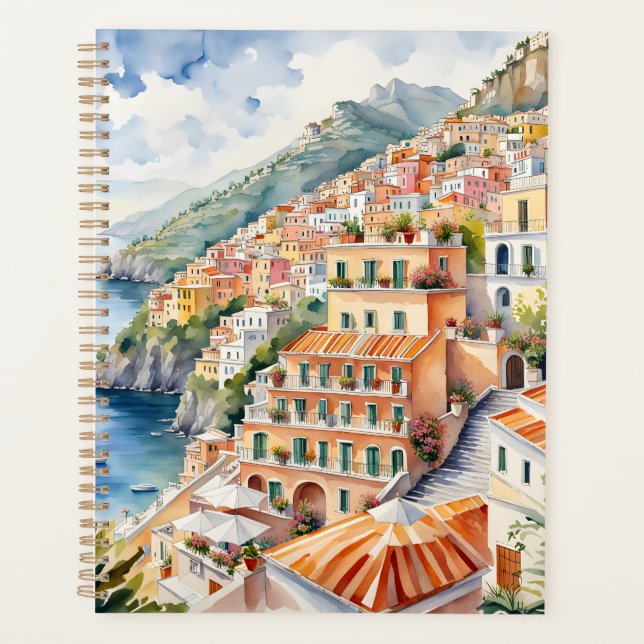 Agenda Positano: Acuarela Encanta la Costa Amalfitana de  (Anverso)