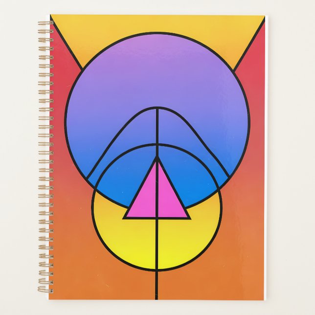 Agenda Póster de círculos geométricos abstractos en línea (Anverso)
