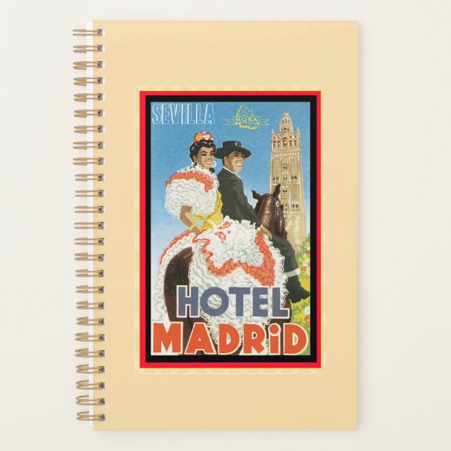 Agenda Poster de Viajes de Vintage - Hotel Madrid (Anverso)