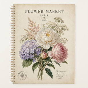 Agenda Póster vintage del mercado de flores botánicas E