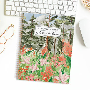 Agenda Prado Floral de Flores Silvestres Acuarela Mensual