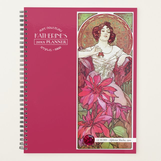 Agenda Precioius Stones Ruby Planner de Mucha (Anverso)