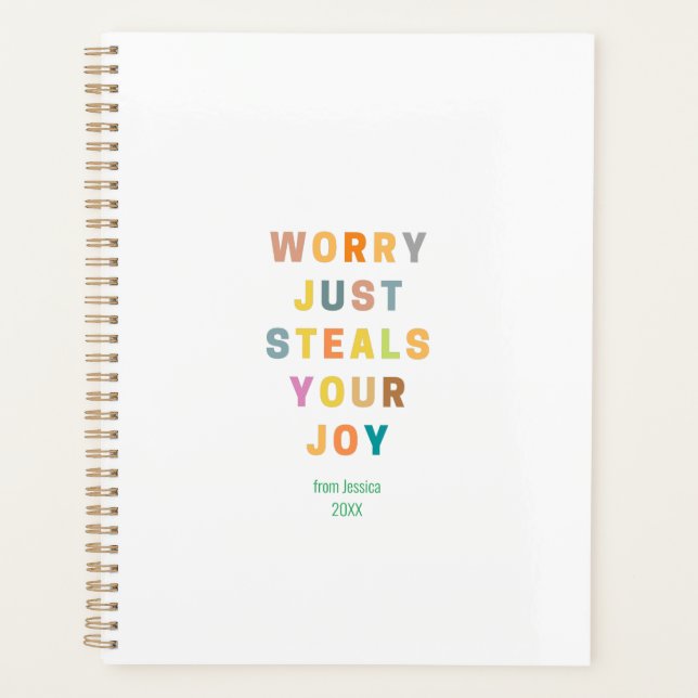 Agenda PREOCUPACIÓN SOLAMENTE ROBA TU ALEGRÍA | Religioso (Anverso)