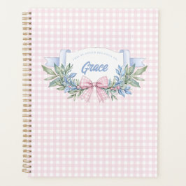 Agenda Preppy Pink Gingham Grandmillennial
