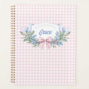 Agenda Preppy Pink Gingham Grandmillennial