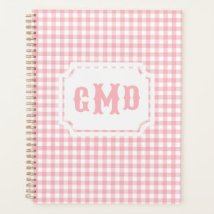 Agenda Preppy Pink Gingham   Inicial