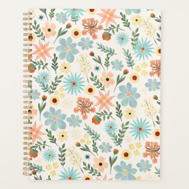 Agenda Pretty Colorful Ditsy Floral White Design Wrapping (Anverso)
