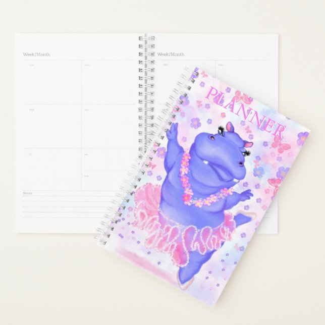 Agenda Prima Ballerina Hippo - Añadir su texto / nombre (Demostración)