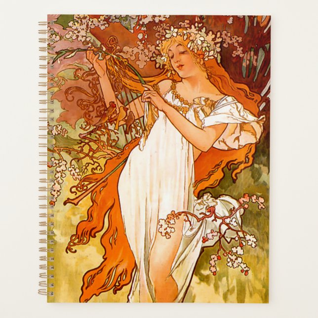 Agenda Primavera de Alphonse Mucha (Anverso)