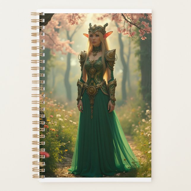 Agenda Princesa Elfa Steampunk en un jardín de primavera (Anverso)