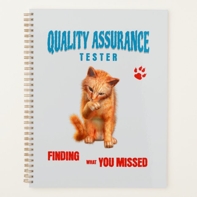 Agenda Probador de QA Gato Humor (Anverso)