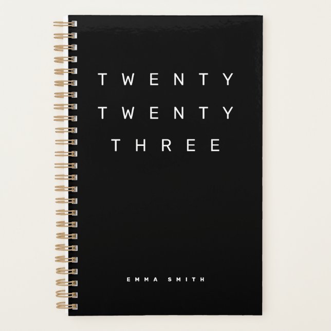 Agenda Productividad mensual en blanco y negro 2023 (Anverso)