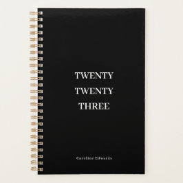 Agenda Productividad mensual en blanco y negro 2023