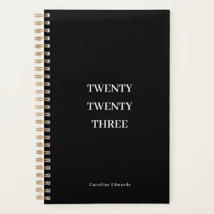 Agenda Productividad mensual en blanco y negro 2023